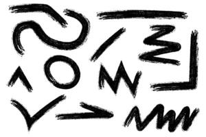 Set of hand drawn grunge doodle design element vector