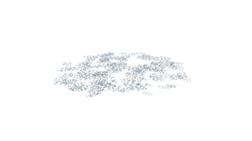 Round surface of Small Plant forest patch covered with flowers, green or dry grass and stone isolated on transparent background. Realistic natural element for design. Bright 3d png