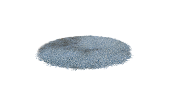 Round surface of Small Plant forest patch covered with flowers, green or dry grass and stone isolated on transparent background. Realistic natural element for design. Bright 3d png