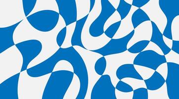Background with flat geometric liquid shape in retro 60s 70s style. Backdrop with wavy piece. Fluid wallpaper. vector