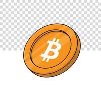 Bitcoin cryptocurrency illustration on isolated background vector
