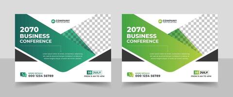 Corporate horizontal business conference flyer layout template in A4 size, design template eps10 vector