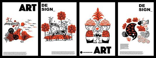 abstract folk background for design, background, banner, poster, etc vector