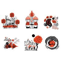 abstract folk illustration for design, template, website, ornament, etc vector