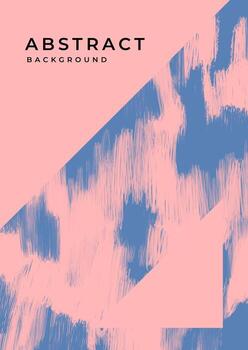 Template with abstract pattern with paint scribbles. Background with pink and blue brush strokes. Hand drawn grunge texture vector
