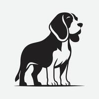 Captivating Beagle Silhouette, A Timeless Canine Icon vector