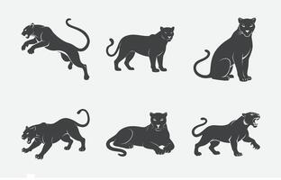 Print Ultimate Panther Silhouette Set, High-Quality, Scalable Designs for All Your Creative Projects vector