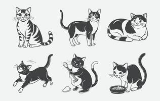 Print Ultimate Cat Silhouette Set, Perfect Designs for Your Creative Projects vector
