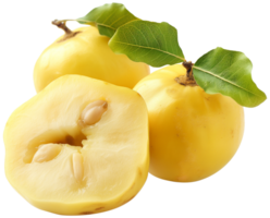 Cydonia oblonga illustration - Few Quinces with a half cut isolated on a transparent background png