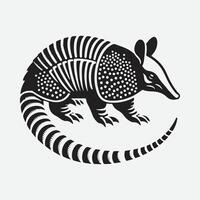 Captivating Armadillo Silhouette, A Majestic Representation of Nature's Unique Armor vector