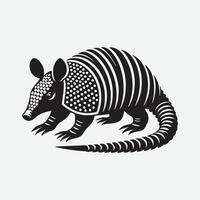 Captivating Armadillo Silhouette, A Majestic Representation of Nature's Unique Armor vector