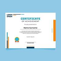 Abstract Geometric Certificate Template Design vector