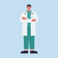 Smile doctor uniform flat design vector
