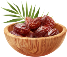 A fresh Dates fruit With Leaf isolated on a transparent background png