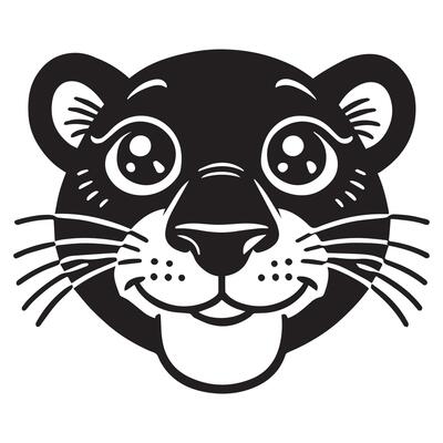 Leopard silhouette Logo - Panther Clipart illustration in black and white