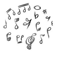 note doodle simple outline set on white background. vector