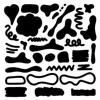 Abstract black ink blot background and other shape element. illustration. for cards and flyers design vector