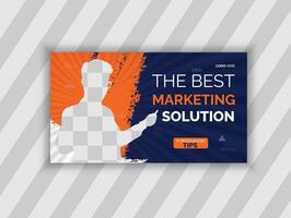 Professional Youtube thumbnail template for business Design vector