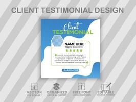 Creative and Modern client Testimonial Template Design vector