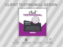 Creative and Modern client Testimonial Template Design vector
