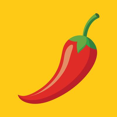 spicy red chili pepper illustration.