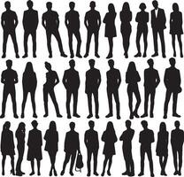working man in different poses set. vector