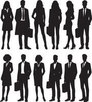 working man in different poses set. vector