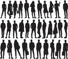 working man in different poses set. vector