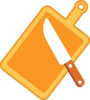 kitchen cutting board with knife Illustration. vector