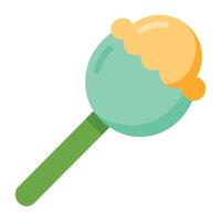 minimalistic ice cream scoop icon. vector