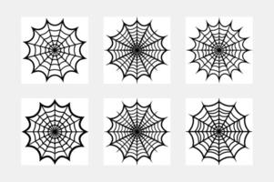 Spider net silhouette set vector