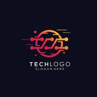 technology - logo template for corporate identity. Network, internet tech concept illustration. Design element. vector