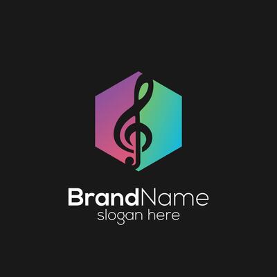 Music note logo Colorful design inspiration