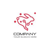 Rabbit tech Logo Template Design Creative abstract illustration for your business company. elegant and modern logo design for technology vector