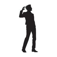 Man pose silhouette white background vector