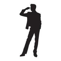 Man pose silhouette white background vector