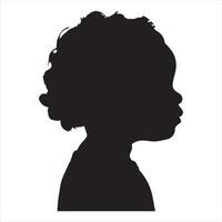 silhouette of toddlers head in side view silhouette white background vector