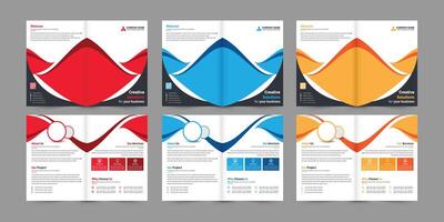 Professional bi-fold Brochure, Template design with space for your images. vector