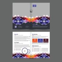 Professional bi-fold Brochure, Template design with space for your images. vector