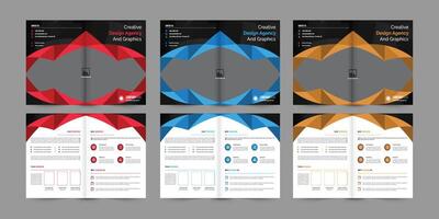 Professional bi-fold Brochure, Template design with space for your images. vector