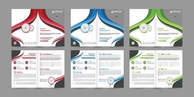 Professional bi-fold Brochure, Template design with space for your images. vector