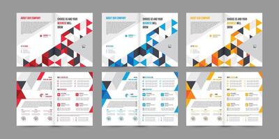 Professional bi-fold Brochure, Template design with space for your images. vector