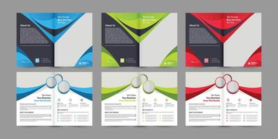 Professional bi-fold Brochure, Template design with space for your images. vector