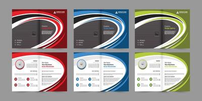 Professional bi-fold Brochure, Template design with space for your images. vector