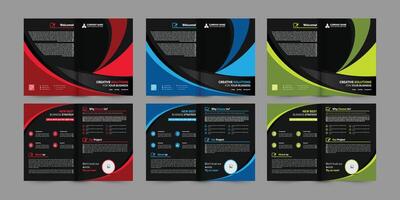 Professional bi-fold Brochure, Template design with space for your images. vector