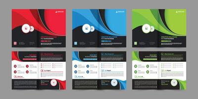 Professional bi-fold Brochure, Template design with space for your images. vector