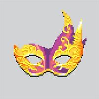 Pixel art illustration Party Mask. Pixelated Party Mask. Party Mask pixelated for the pixel art game and icon for website and game. old school retro. vector