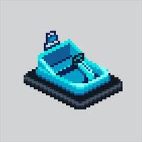 Pixel art illustration Bumper Car. Pixelated Carnival Bumper Car. Carnival Bumper Car pixelated for the pixel art game and icon for website and game. old school retro. vector