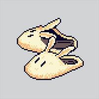 Pixel art illustration Bed Slippers. Pixelated Bed Slippers. Bed Slippers pixelated for the pixel art game and icon for website and game. old school retro. vector