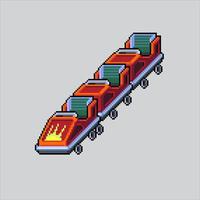 Pixel art illustration Roller Coaster. Pixelated Roller Coaster. Roller Coaster pixelated for the pixel art game and icon for website and game. old school retro. vector